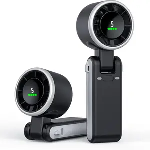 KIMWIND Portable Handheld Turbo Fan, 5 Gear Wind, Battery Operated, Up to 12 Working Hours, Valentines Day Gifts for Her Him(Black)