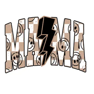 Checker Print Smiley Mama READY TO PRESS DTF TRANSFER!