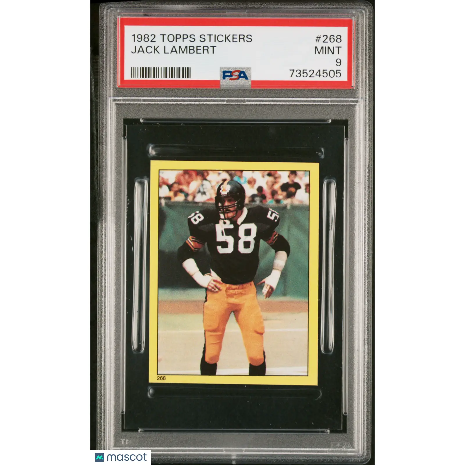 Jack Lambert PSA 1982 Topps Stickers Football #268 9 73524505