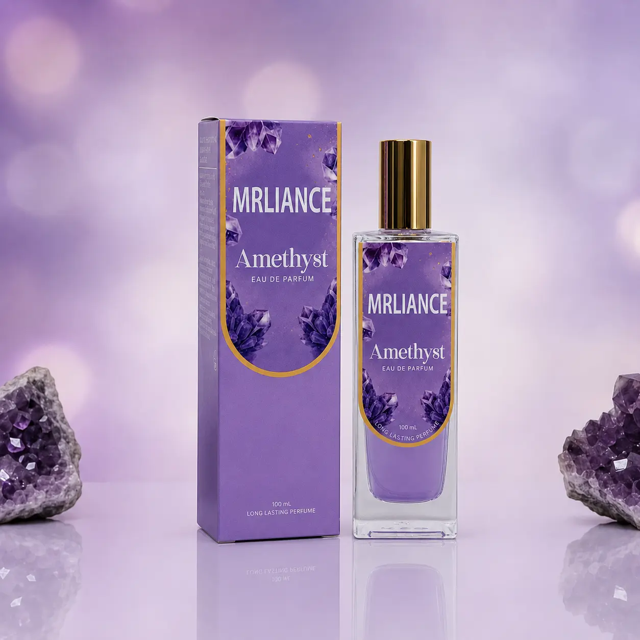 MRLIANCE Amethyst Crystal EDP Perfume, 100ml Long-Wear Violet Scent, Elegant Women's Fragrance for Daily Use & Parties, Festive Gift Item