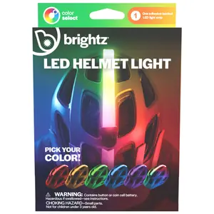Brightz HelmetBrightz LED Bike Helmet Light – Be 100% More Visible at Night! Red 7-Inch Strip, Easy Stick-On for Adults & Kids Helmets, Scooters & Skateboards