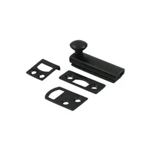 212 MAIN 2 in. Heavy Duty Surface Mount Security Bolt, Solid Brass Door Hardware, Concealed Screw, Black, Corrosion Proof