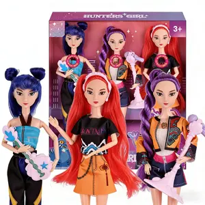 Fashion Girl Group Doll with Musical Instrument Accessories, 11.5 Inch Jointed Doll Gift, Christmas Present, Birthday Gift, Gift Ready, Fashionable Look, Jointed Design, Musical Theme
