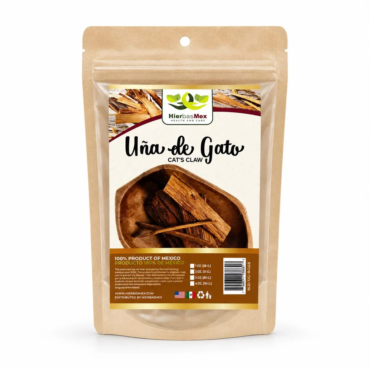 Una de Gato Cat's Claw Uña de Gato Herb Herbal Tea 4 oz.-113g Natural Mexican Herb Hierba Wild Crafted Nourishing Tea Revitalizer Tea