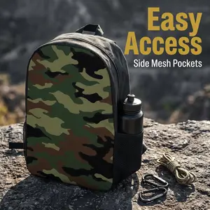 Backpack Anti-Theft Multipurpose Large Capacity Laptop Bookbag, Army Camouflage 3D Print Compartment Travel Hiking Camping Rucksack With Adjustable Shoulder Straps