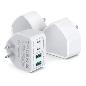 2PCS 40W PD Fast Charger, 4-in-1 Compact Multi Port Wall Charger for iPhone 17 Pro Max 16 15 14 13 12 11, Galaxy S24, Nintendo Switch,Bluetooth earphones,etc