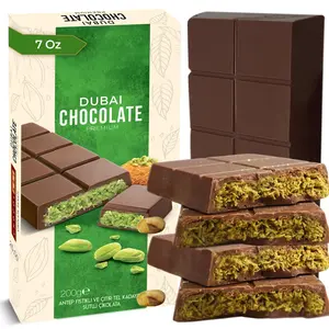 Premium Dubai Chobella Chocolate Bar - 7oz Snack with Pistachio Cream, Kataifi Shredded Phyllo Dough, and Knafeh