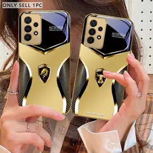 Dragon-shaped emblem Phone case suitable for Samsung Galaxy A52 5G/A73 5G/A53 5G/A54 5G/A36/A56/A32 5G/A33 5G/A42 5G/A31/A50/A51/A70/A71/A35 5G/A55 5G/A32/A34 5G Max Golden glass protective case