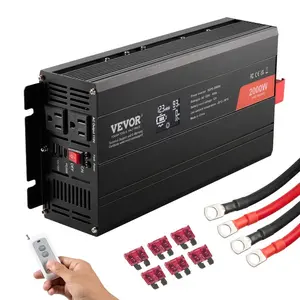 VEVOR Pure Sine Wave Inverter, 3000 Watt, DC 12V to AC 120V Power Inverter with 2 AC Outlets 2 USB Port 1 Type-C Port, LCD Display and Remote Controller for Large Home Appliances, CE FCC CertifiedVEVOR Super Brand Day