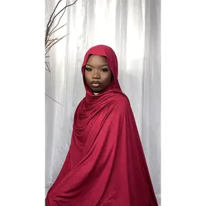 Premium Jersey - Burgundy Hijab, Stretchy Medium Light Material, 180x70cm, Fully Drapes, Cotton Fabric