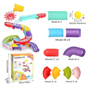 Slide Bath Toys for Kids Ages 4-8, Wall Track Building Set 3+ Year Old, Fun DIY Kit Bathtub Time Birthday Christmas Gift for Boys & Girls