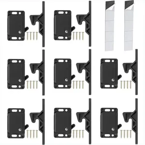 RV Drawer Latches and Catches, 8 Pack RV Cabinet Door Latches and Catches, 10 LBS Pull Force Latch for RV Camper Motor Trailor Home Office Cabinet Drawer, with Mounting Screws and Double-Sided Tape