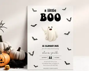 Halloween Baby Shower Invitation Halloween Invitation Baby Shower Halloween Themed Invite Little Boo Invitation