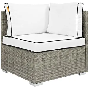 Modway Repose Outdoor Patio Corner in Light Gray White