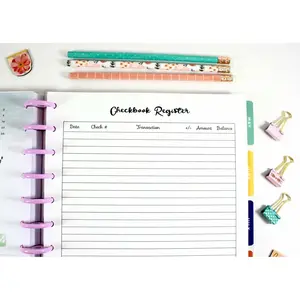 Checkbook Register Inserts for 11-Disc Big Happy Planner, Big Happy Planner Budget Planner, Pre-punched Happy Planner Inserts, Budget Planner