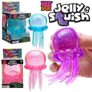 Schylling NeeDoh Jelly Squish Fidget Toy – Glitter Jellyfish Squishy, Super Soft Stress Relief Sensory Toy