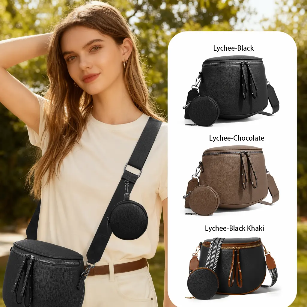 【US】2026 Classic Women's Shoulder Bag, Lightweight Leather Crossbody Purse with Guitar Strap & Coin Pouch, Versatile Casual Handbag for Work, Shopping, Travel & Holiday Gifts