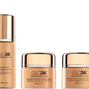 Glo24k Essential Anti Aging Set serum, moisturizer, mask.