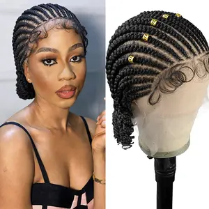 8 Inch Short Bob Braided Wig Synthetic Full Lace Wig Handmade Box Braid Wig For Black Women Heat Resistant Fiber Wig Braid Curly