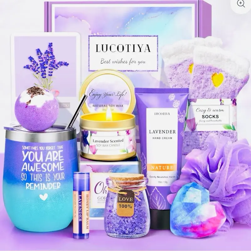 Gifts for Women, Christmas Gifts Basket for Woman Birthday Wine Tumbler Self Care Package Gift for Mom, Bestie, Her, Sister, Wife, Auntie Thank You Gift for Women Teacher Appreciation