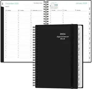 2026 Appointment Book & Planner - 2026 Daily Hourly Planner from January 2026 - December 2026, Weekly Appointment Book with 30-Minute Interval, Medium 6.4" x 8.5", Black-C