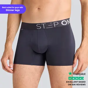 Step One Men's Trunk - Polar Night, Anti-Chafe, Breathable Bamboo Fabric, UltraGlyde Panels, Hidden Elastic Pouch, Premium Underwear, Athletic Daily wear