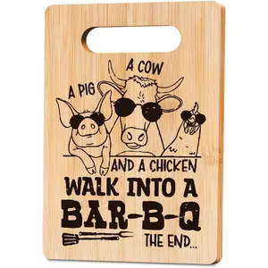Funny Charcuterie Board BBQ Barbecue Cutting Board Decor Gifts for Fathers Day Birthday Gifts for Men Meat Lover Gift for Dad Kitchen Accessories Bamboo Decorative Cutting Boards for Kitchen