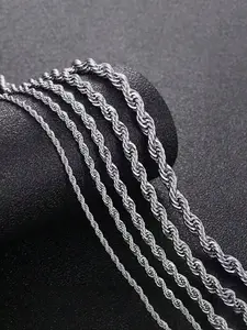 Stainless Steel Twist Chain Necklace, Fashion Necklace, Cuban Link Chain, Unisex Hip Hop Jewelry, Perfect Gift for Birthday Christmas Father's Day, No Fading Design