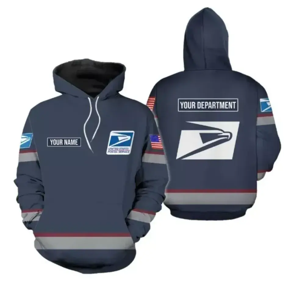 Custom Name Postal Worker All Over Print Hoodie Gift for Men