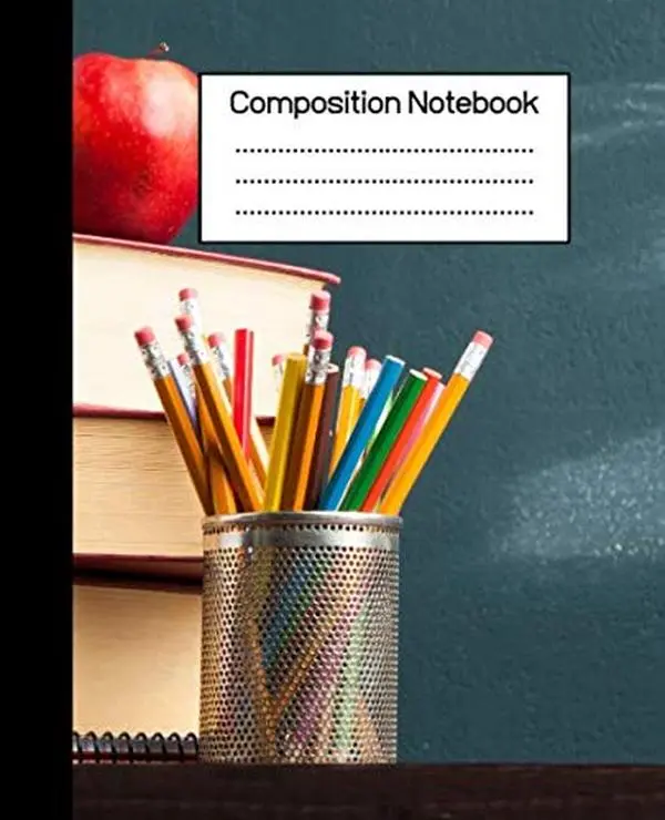 Used Composition Notebook - Paperback Soft Covers, English Text, School-Wide Ruled White Lined Paper, 110 Sheets, 7.5x9.25 Inches, Student Writing Journal, Branded School Supply