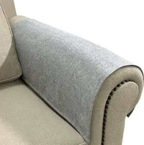 Couch Arm Covers, Anti-Slip Sofa Armrest Cover for Recliner, 2 count Washable Sofa Arm Covers, Dogs Cats Pet Scratch Proof Couch Arm Protectors, Light Grey, 20x24inch