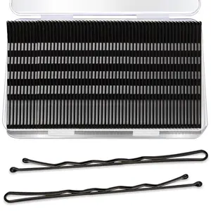 240 count Large Bobby Pins Black  Bobby pins Black Long Hair Pins Clips for Women Girls with Box for Women Girls, 2.76 Inch/7cm