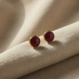 Dot Studs · Pink Jewel · Medium