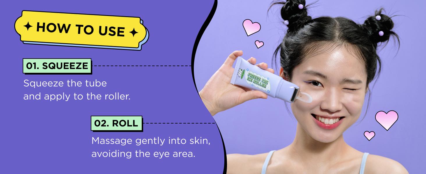 CHASIN' RABBITS Freeze Tag Ice Roller 1.69 fl.oz, Cold Face Roller, Pore Tightening, Skin Firming, Derma Roller, Stainless Steel Gua Sha Gel Serum, Hyaluronic Acid, Corn Mint Extract, Korean Skincare