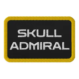 SKULL ADMIRAL TITLE EMBROIDERED PATCH - HELLDIVERS