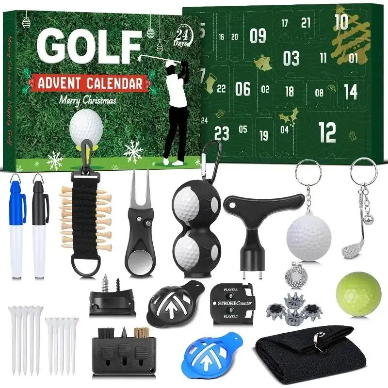 Golf Countdown Calendar for Men Teen Boys, 24 Days Christmas Advent Calendar for Dad Husband Boyfriend, Perfect Holiday Gift Includes Golf Balls Markers