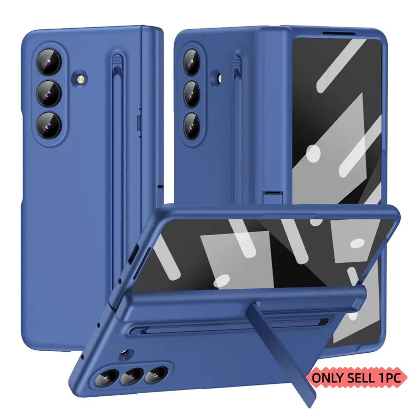 Phone Case Protector with Built-In Stylus Holder, Durable Shockproof Foldable Cellphone Protective Cover for Galaxy Z Fold 6/5/4/7, Minimalist Design for Men & Women, Fully Protected Shockproof, Shockproof Protective Casing