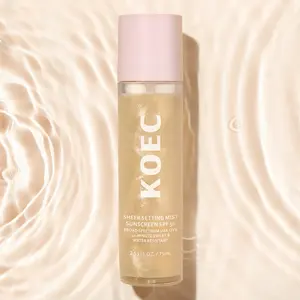 KOEC Makeup Setting Spray - Sunglaze Clear Setting Sunscreen Spray with SPF 50 for Lasting Makeup and Sun Protection Skincare Flawless foundation Lightweight Daily setting spray Hyaluronic Scent Blue Neutralizing Corrector foundation makeup