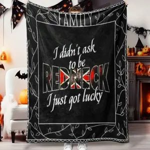 Personalized Slogan Flannel Blanket, Soft Skin-Friendly Fabric, Multi-Scene Use, All-Season Comfort, Low Sensitivity, Easy, Flannel Throw Blanket