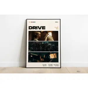 Drive Movie Poster, Modern Movie Poster Print, Drive Poster Wall Decor, Ryan Gosling, Nicolas Winding Refn