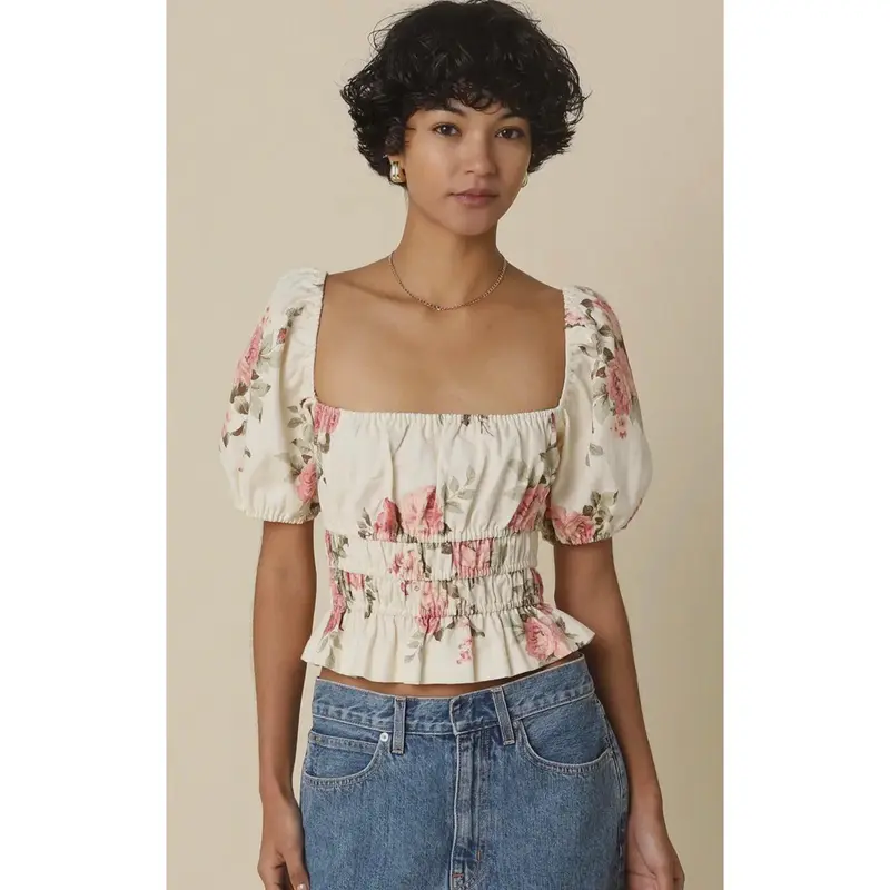 Puff sleeve lace top - TikTok Shop