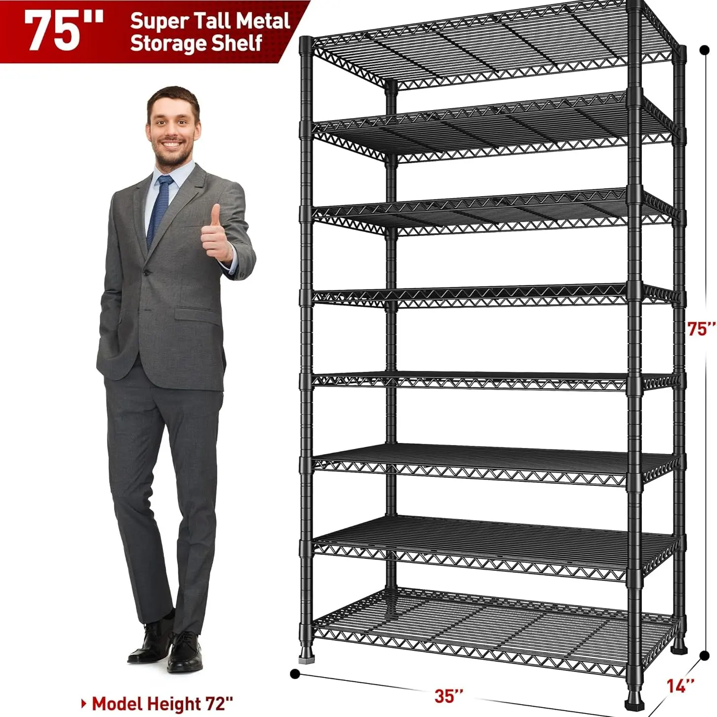 8 Tier&1040LBS-35"W*14"D*75"H