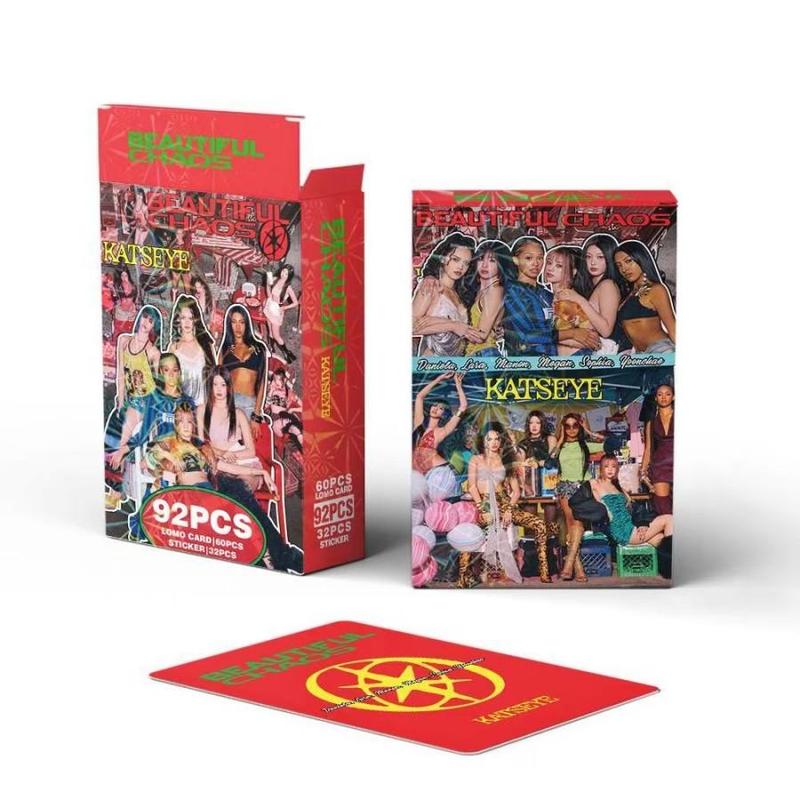 92pcs Kat-Seye Beautifulchaos Celebrity Collection Accessories, Includes 60 Photo Cards & 32 Stickers, Perfect for Idol Collectors & Fans, Photocard