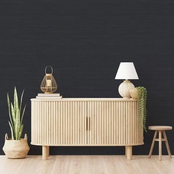 Tempaper Faux Horizontal Grasscloth Peel and Stick Wallpaper