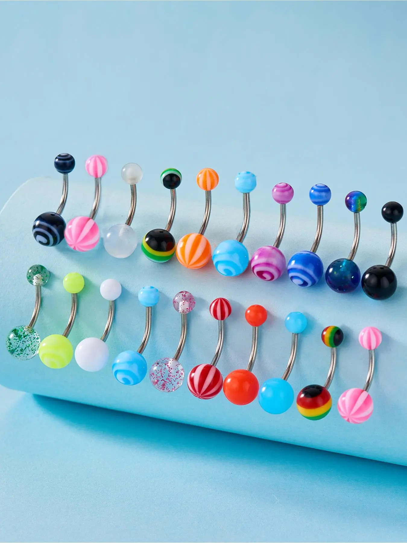 Random Color Belly Button Rings, Fashionable Body Jewelry for Women & Girls, Body Piercing Belly Ring for Party, Daily Clothing Decor, Trendy All-match & Exquisite Jewelry for Birthday Gift, Belly Button Piercing, Body Jewellery