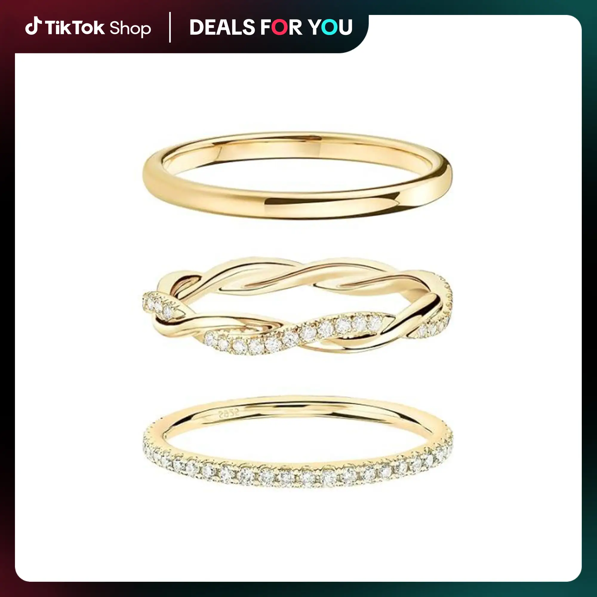 Tewiky Stackable Rings For Women Non Tarnish Dainty Real Rings Set Thumb Fashion Thin Ring Pack Simple Unique Statement Rings Jewlery Women 5/6/7/8/9/