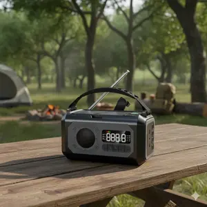 Solar Hand Crank Emergency Radio 12000mAh NOAA Weather Alert AM/FM Portable Power Bank LED Flashlight SOS for Camping Outdoor Survival Gear