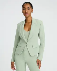 Express Signature Stretch Cropped Fitted Cutaway Blazer