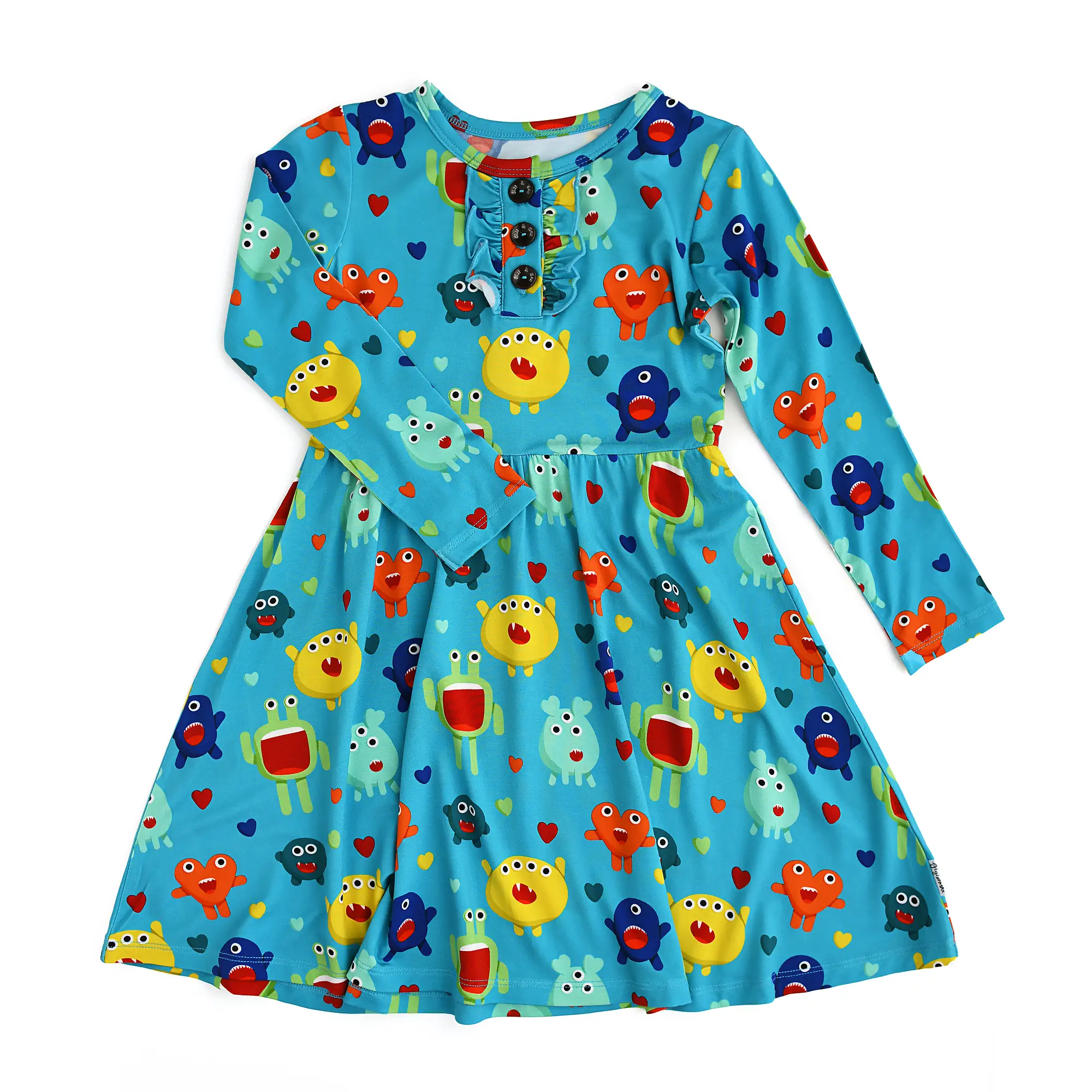 Finn Ruffle Tutu Dress Bamboo Valentines Day Toddler Kids Outfit Love Day