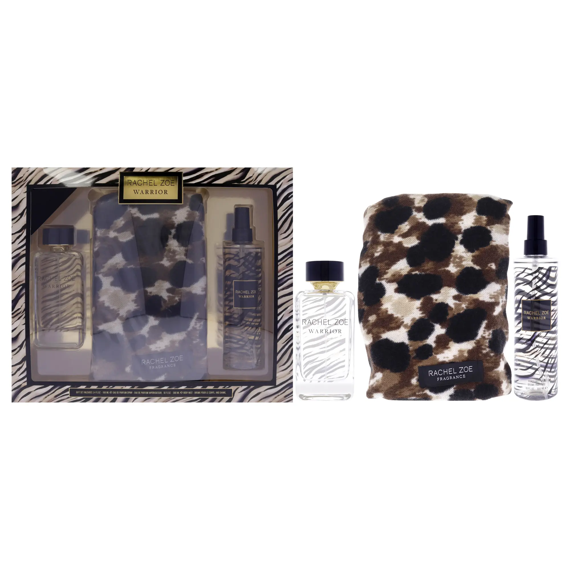 Warrior by Rachel Zoe for Women - 3 Pc Gift Set 3.4oz EDP Spray, 10oz Fragrance Mist, Scarf